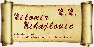 Milomir Mihajlović vizit kartica